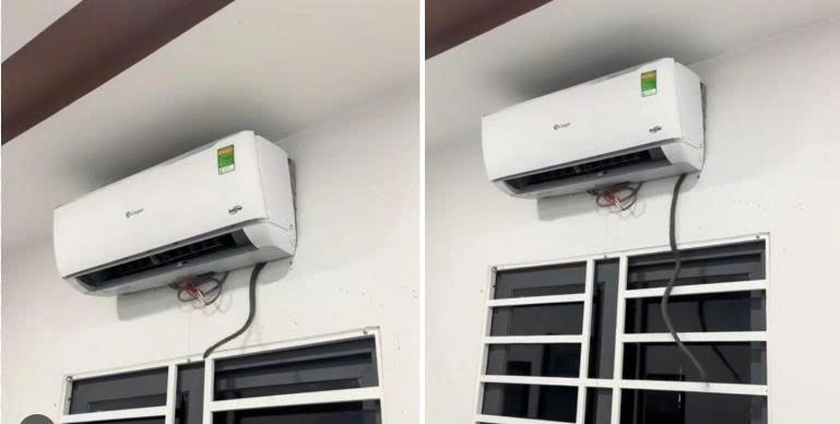 rắn chui ra từ điều hòa